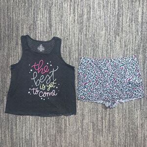 Secret Treasures Womens Size Small Set Sleepwear Top & Shorts Black Leopard‎